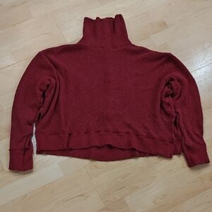 We The Free Red Cowl Turtleneck Sweater
